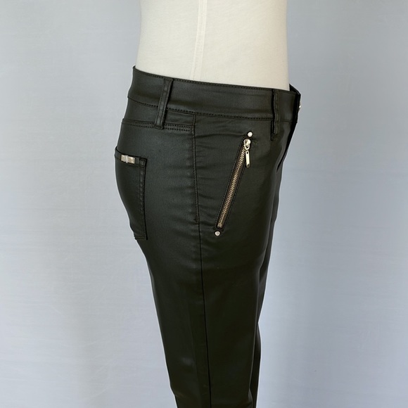 NWT WHBM MidRise Coated Moto Skinny Green 2R - Picture 14 of 16